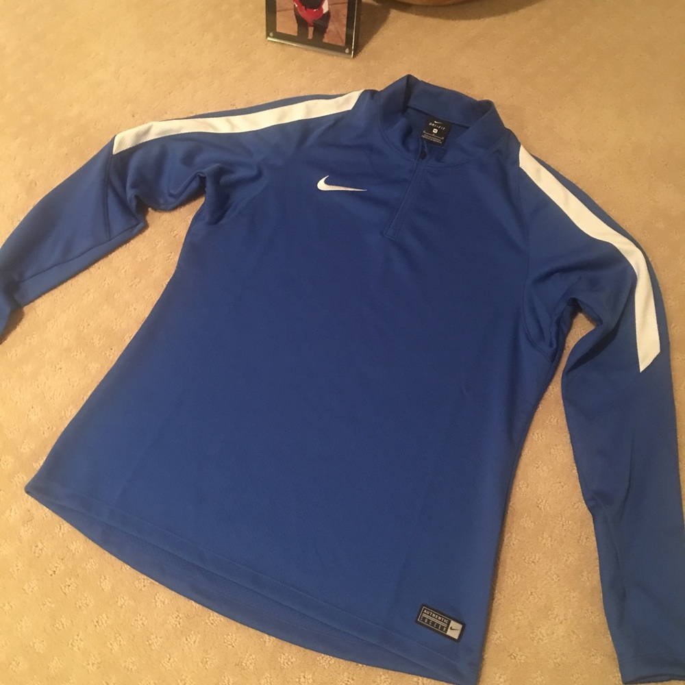 Nike Blue and White Women's Sweatshirt